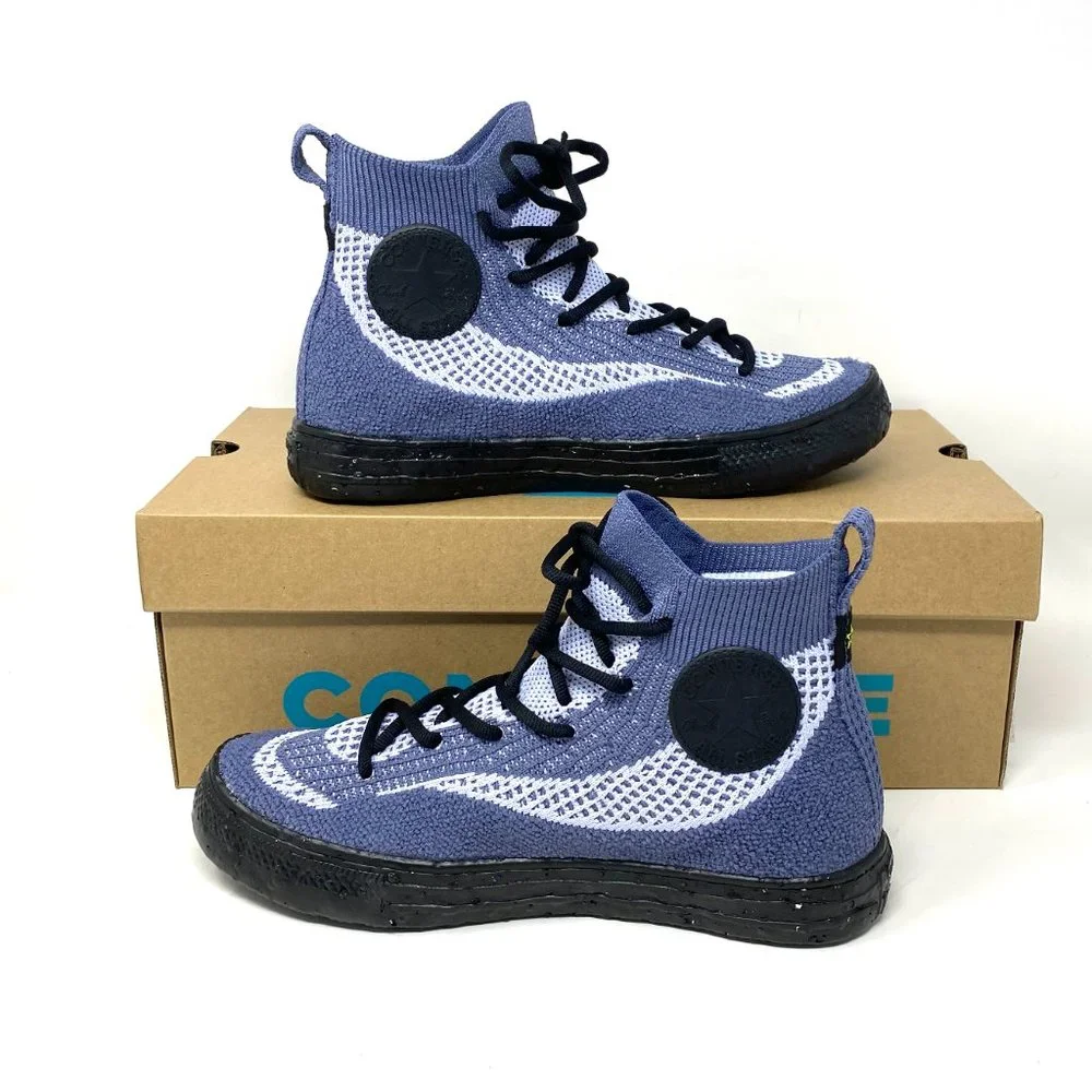 💖MEGA SALE💖Converse Ctas Crater Black Blue White High Women Shoe Knit 172032C